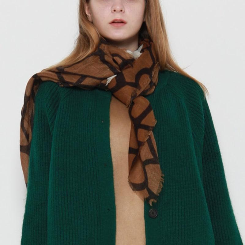 

V`s atelier printed muffler Brown