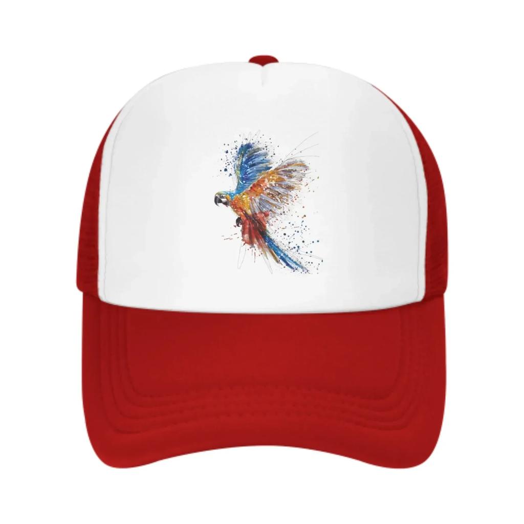 Colorful Bird Mesh Trucker Hats for Unisex Women Adjustable Casual Fashion Baseball Caps for Outdoor Activities