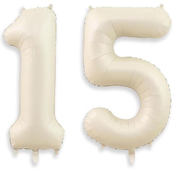 40 Inch Cream White 1 Balloon Numbers, Large Number 1 Balloon Foil Helium Number Balloons, Big 1st Foil Birthday Balloons for Boys Girls 1st Birthday