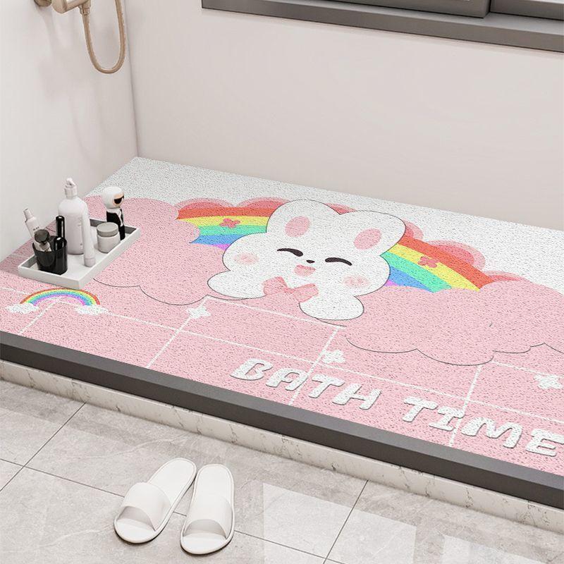Cartoon Bathroom Floor Mats  Shower Room  Hollow Permeable Anti-slip Foot Mats  Easy To Repair  Cut Wire Ring Mats