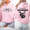 Autumn Fleece Hoodie Drum Heartbeat Print Hooded Drummer Fashion Sweatshirt Long Sleeve Top Drumming Music Musician Band Hoodies
