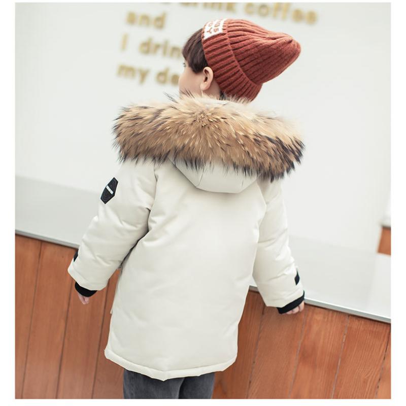 Boys' Down Jackets Children's Down Jackets Mid-length Men's Treasure Thickened In Winter Coat