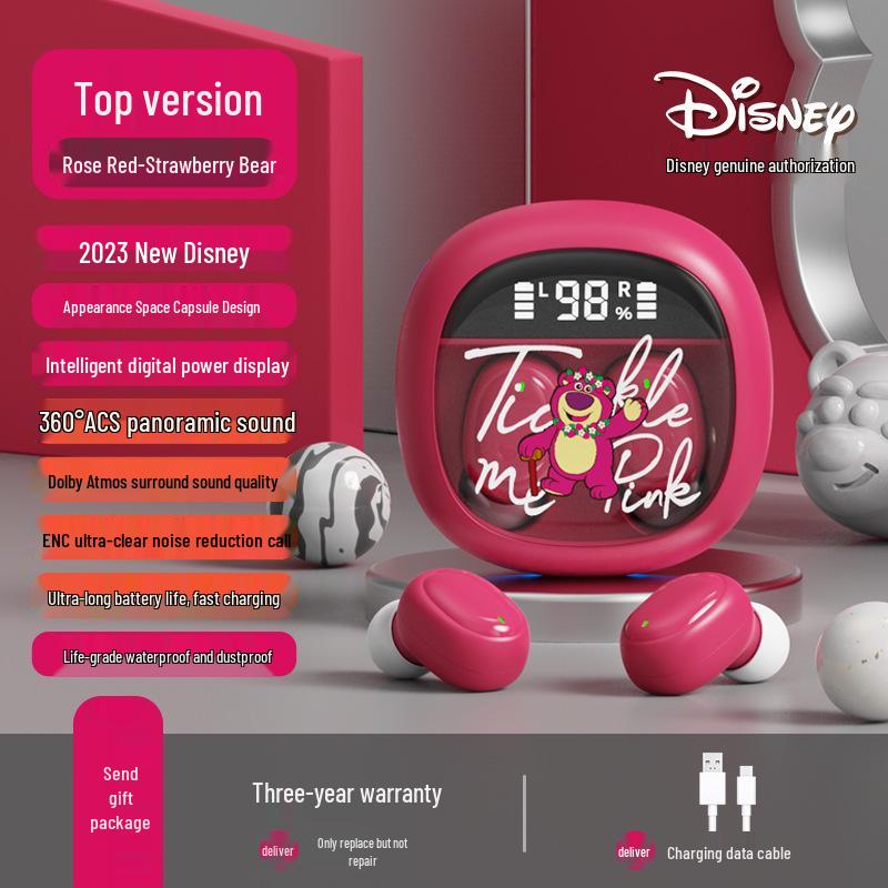 Disney Licensed M41 Wireless Bluetooth In-Ear Headphones with Digital Display - Cute and High-Value Audio Experience