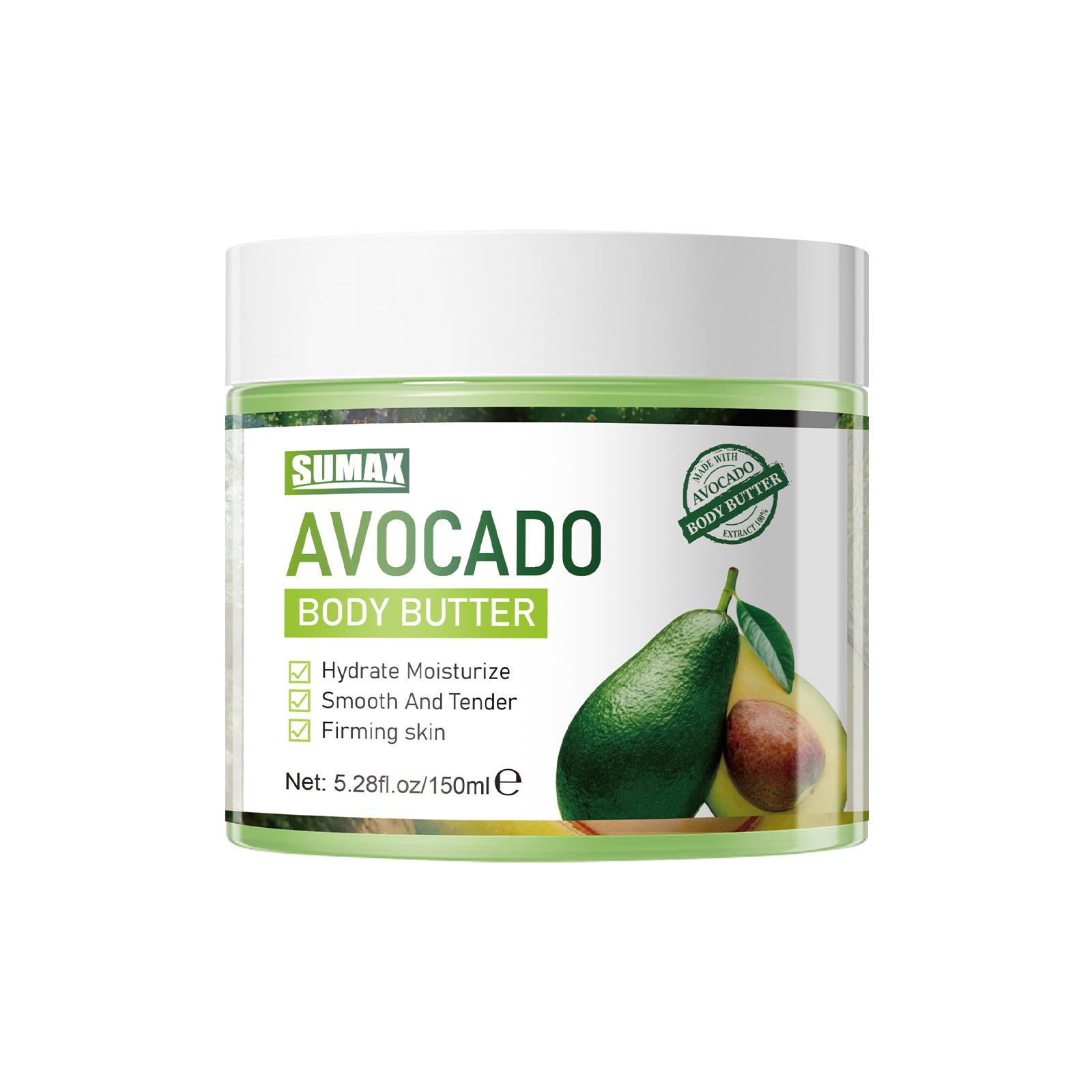 

Прозрачная банка лосьона для тела с авокадо