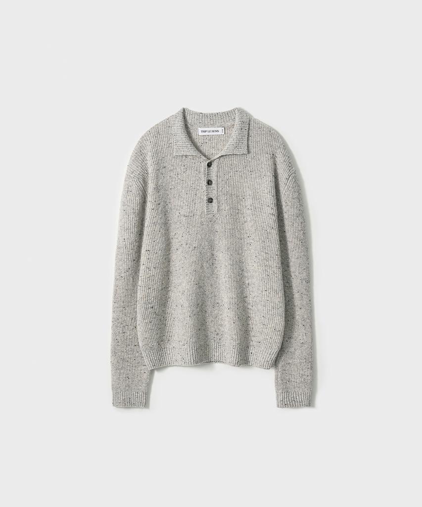 Trip Le Sens [100% Wool] Pure Light 4-Button Crop Cardigan_Gray
