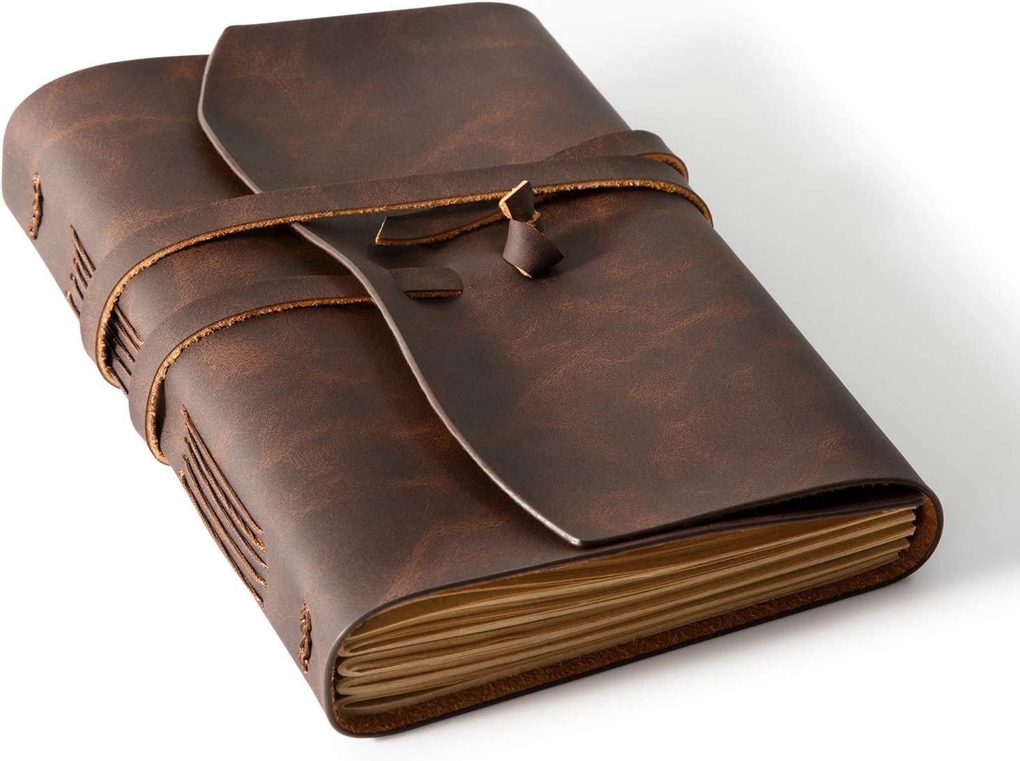 RILIHO Genuine Leather Diary Handmade Vintage Notebook Gift for Men Brown Notebook Wedding Graduation Gift Set Genuine Leather Diary - - - -
