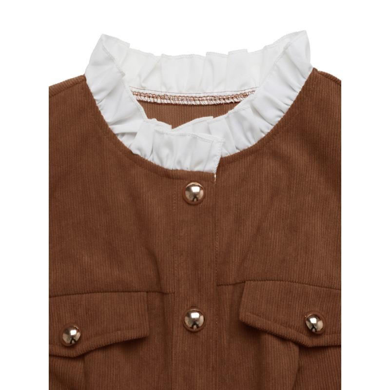 YYFS Women's Fashion Spring Fall Solid Color Print Long Sleeve Stand-Neck High Waist Casual Dresses