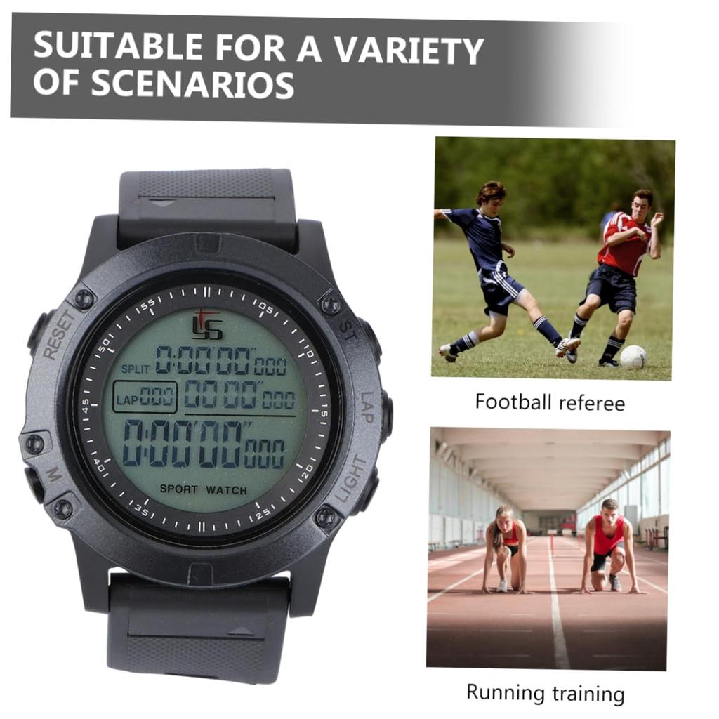 LIOOBO Digital Sports Soccer Referee Stylish Watch with Stopwatch and Easy To Black Multi-Function Watch, Watch, Men's Chronograph, Read,