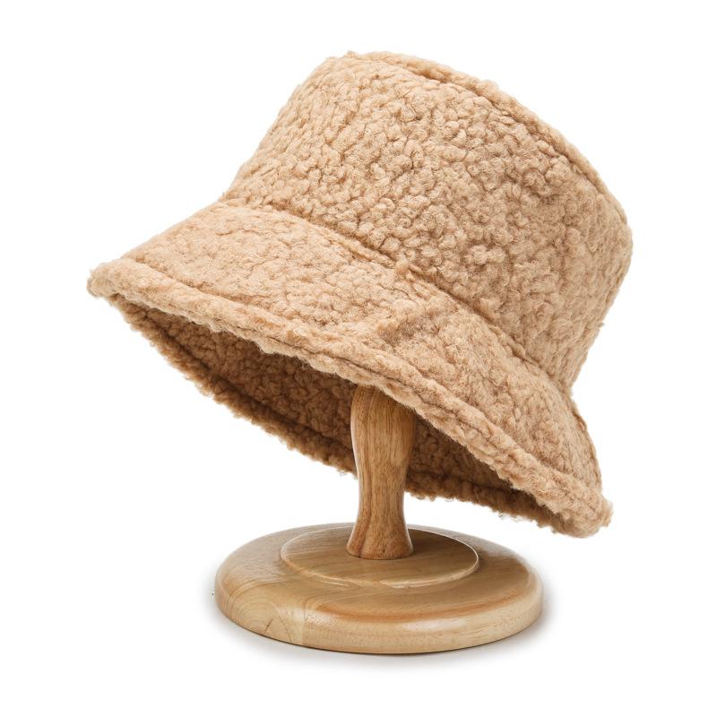 Autumn and Winter Hat Women's Light Board Trendy Lamb Wool Japanese Fisherman Hat Fashionable Light Board Short Basin Hat
