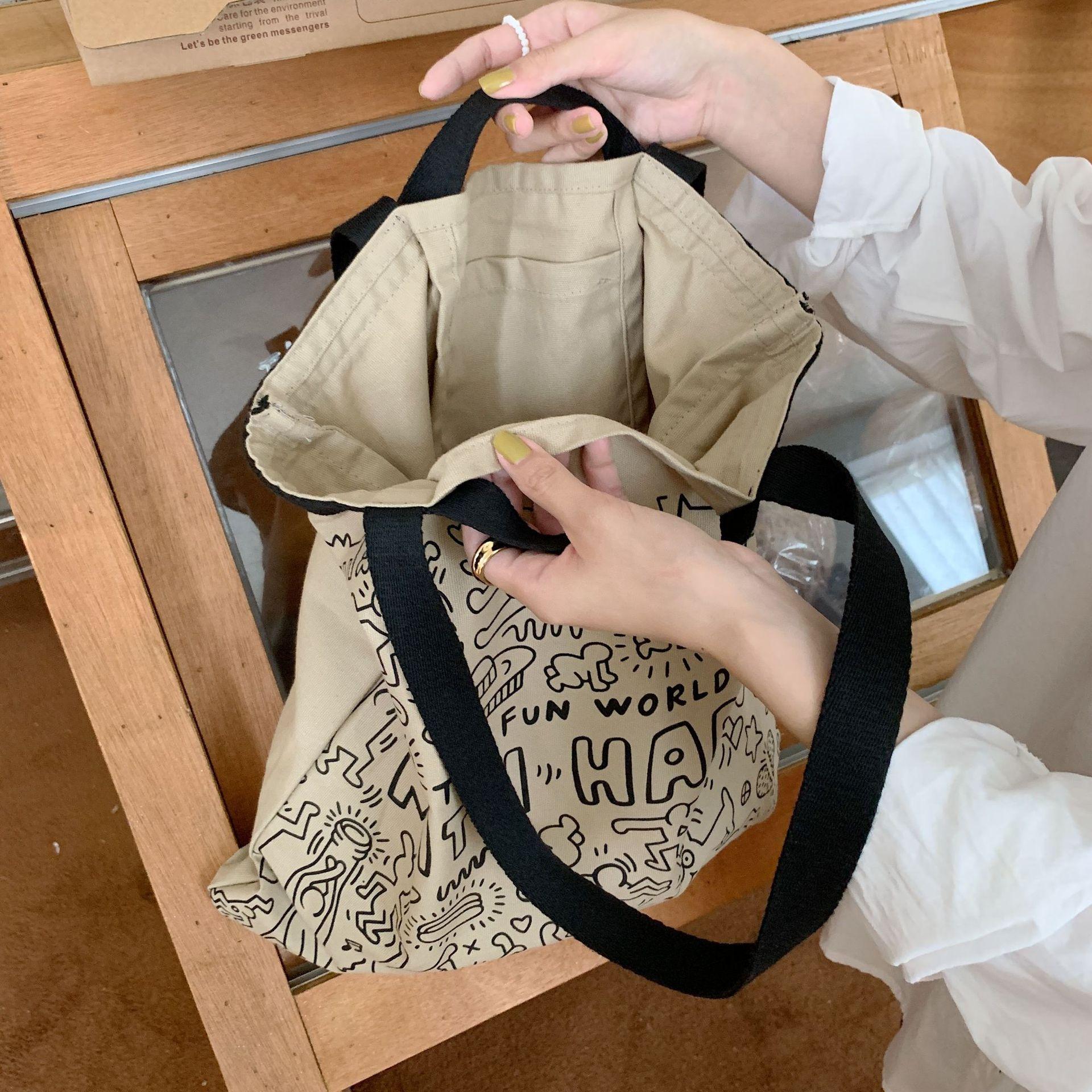 Женская сумка на одно плечо с персонализированной печатью для хранения холста OneSize — фото 10