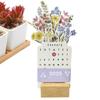 Calendar 2025 Bloomy Flower Desk Calendar Creative Wooden Card Calendar Creative Desktop Calendar Illustrator Decorate Supplies