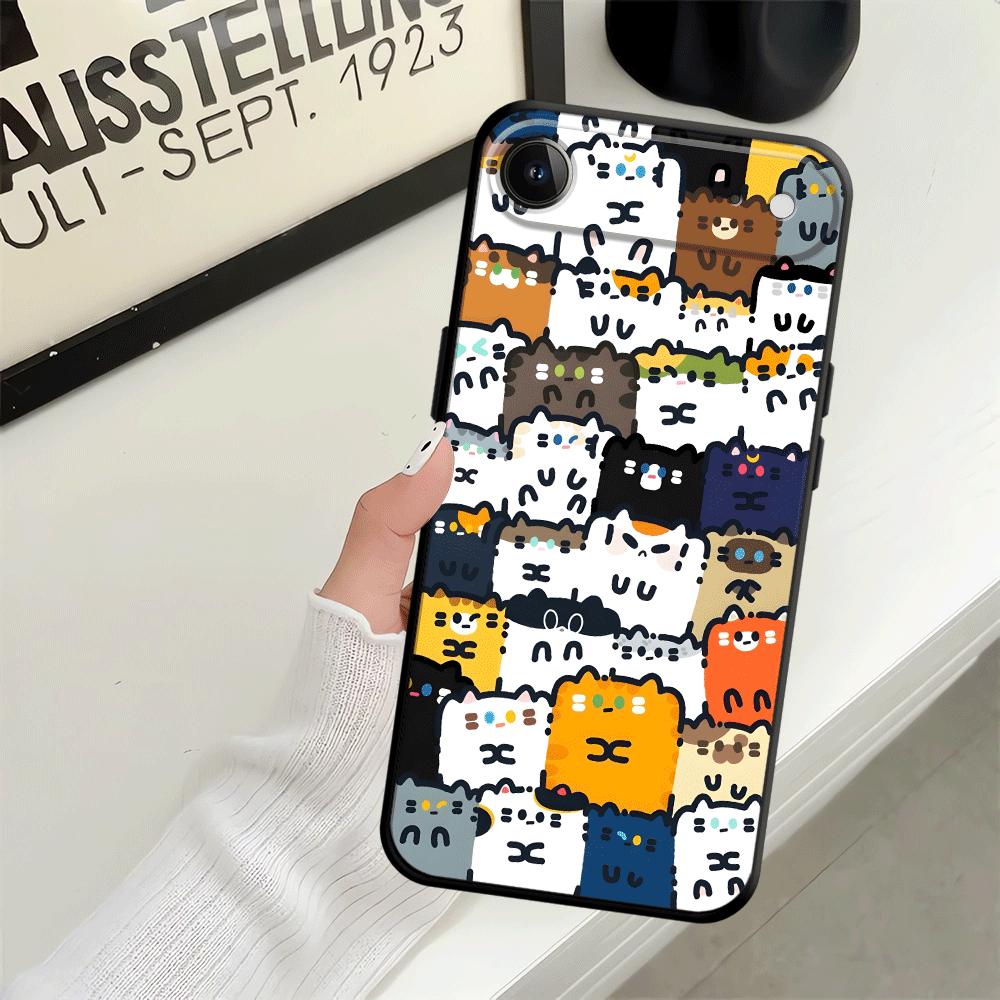 Cute Cat Cartoon Case for Apple iPhone 17 Pro Max 11 14 16 13 Air 15 Pro 7 8 12 XR XS MAX Funda Phone Cover
