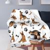 Warm Soft Blanket Travel German Shepherd Pattern Throw Blanket Puppy Pet Flannel Bedspread Couch Chair Novelty Sofa Bed Cover