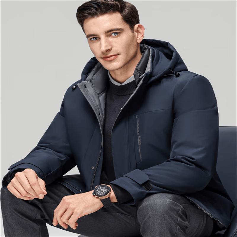 ROMON Men s Goose Down Winter Jacket with Wool 195