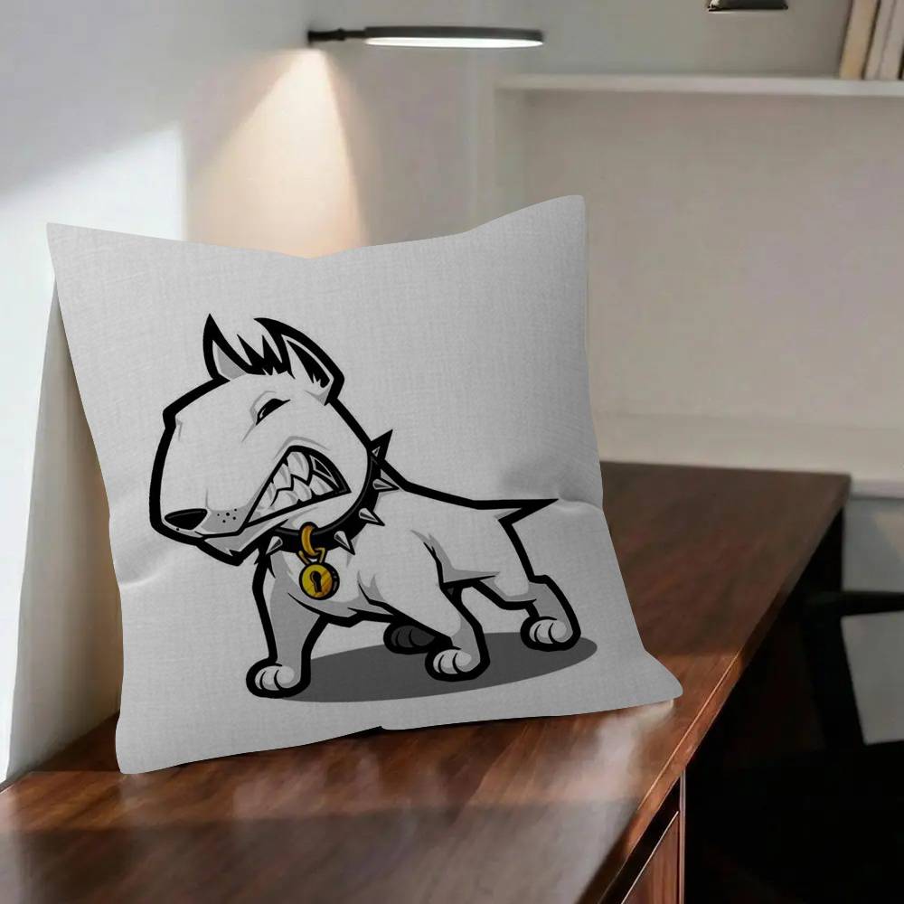 Cartoon Bull Terrier Series Personalized Pillow Cover Kids Bedroom Wild Party Decor Pillowcase kid Birthday shower Gift