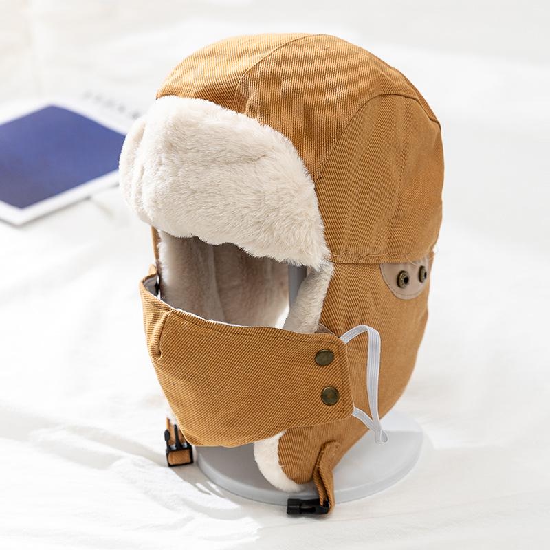 Imitation Fur Mink Hair Hat Female Fall and Winter Plush Fisherman Hat Khaki Senior Show Face Small Warm Ear Protection Lei Feng Hat