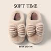 Bow Cotton Slippers Women's Autumn and Winter Indoor Home Cute Plush Thick Bottom Household Cotton Drag Women