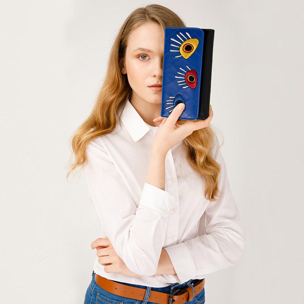 Biggdesign My Eyes On You Embroidered Card Holder  Wallet,  Credit Card Holder
