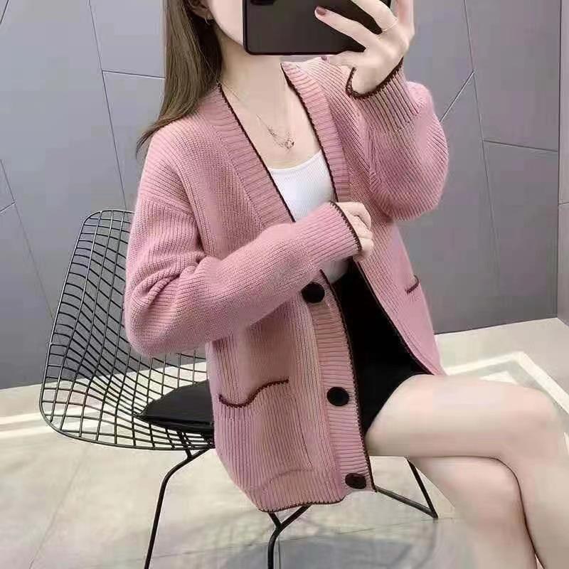 2024 Women's Casual Knitted Cardigan Coat - Niche, Versatile, Buttoned Design for Spring and Autumn