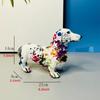 Color Graffiti Dachshund Resin Statue Stylish Animal Sculpture Home Office Desktop Decor Creative Decorative Craft Ornament