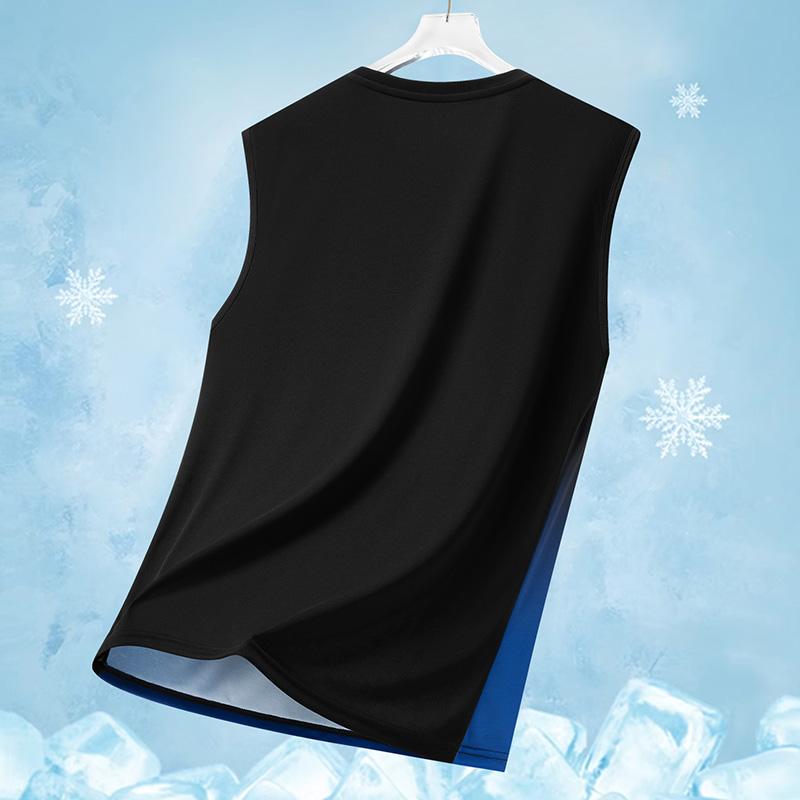 Chaleco Deportivo Degradado para Hombre Ligero Sin Mangas Cuello Redondo Camiseta Verano Running Moderno Corte Holgado Juventud Transfronterizo