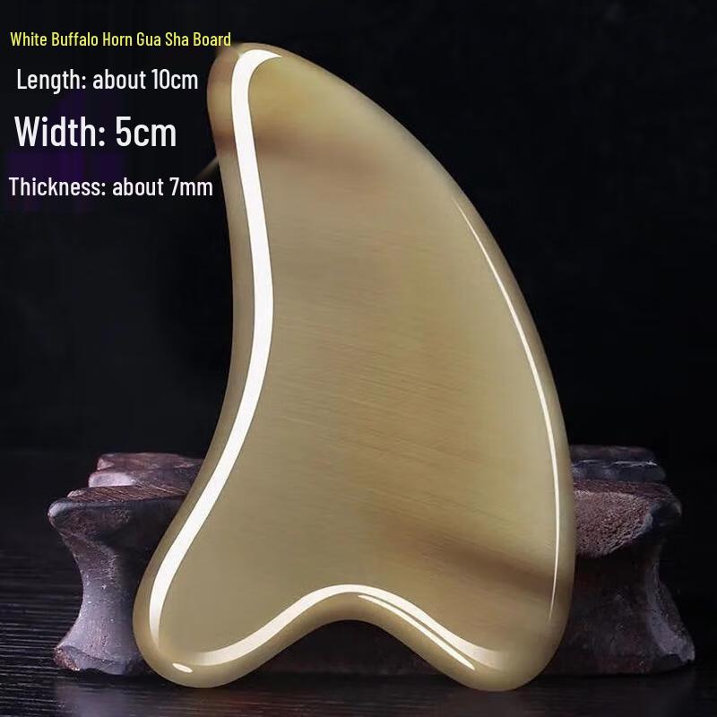 HANDUNYOU Natural White Buffalo Horn Gua Sha Plate