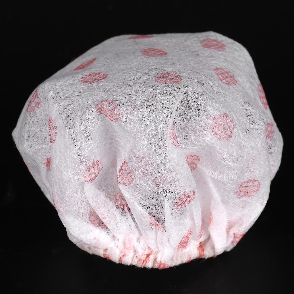 100Pcs Non Woven Disposable Microphone Cover Accessory for KTV Interview Stage Performance(White with Red Dot )