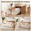 Chenille Sofa, 3-Seater, 248 cm, Wide Padded Seat, Spring Cushions, Beige