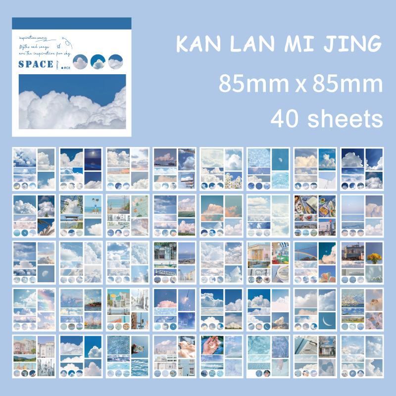 40 Sheets/book Aesthetic Landscape Oil Painting Art Girl Sticker Book DIY Magazine Decorative Art Scrapbook Material Stationery Stickers