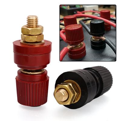 M6 Terminal Block Binding Post Power Terminal Connector 100A Copper Bakelite Inverter Welding Machine Nut Bolt Stud Red Black
