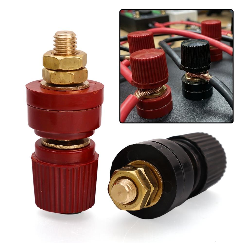 M6 Terminal Block Binding Post Power Terminal Connector 100A Copper Bakelite Inverter Welding Machine Nut Bolt Stud Red Black