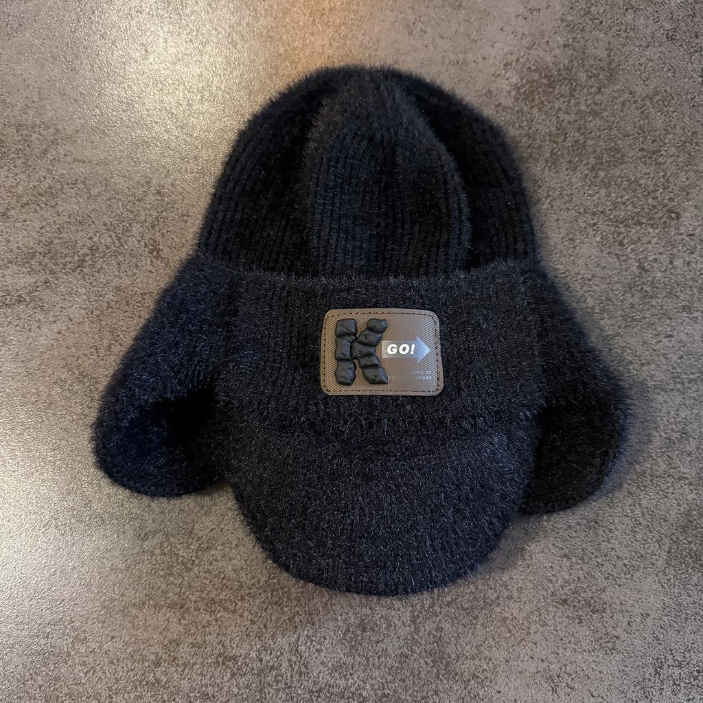 Warm Mens Fleece Beanie Knit Cap With Alphabet Embroidery For Winter Fashion