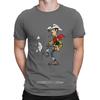 T-shirt da uomo Avventura Francese Fumetti Vintage 100% Cotone Manica Corta Lucky Luke T-shirt Girocollo Top 4XL