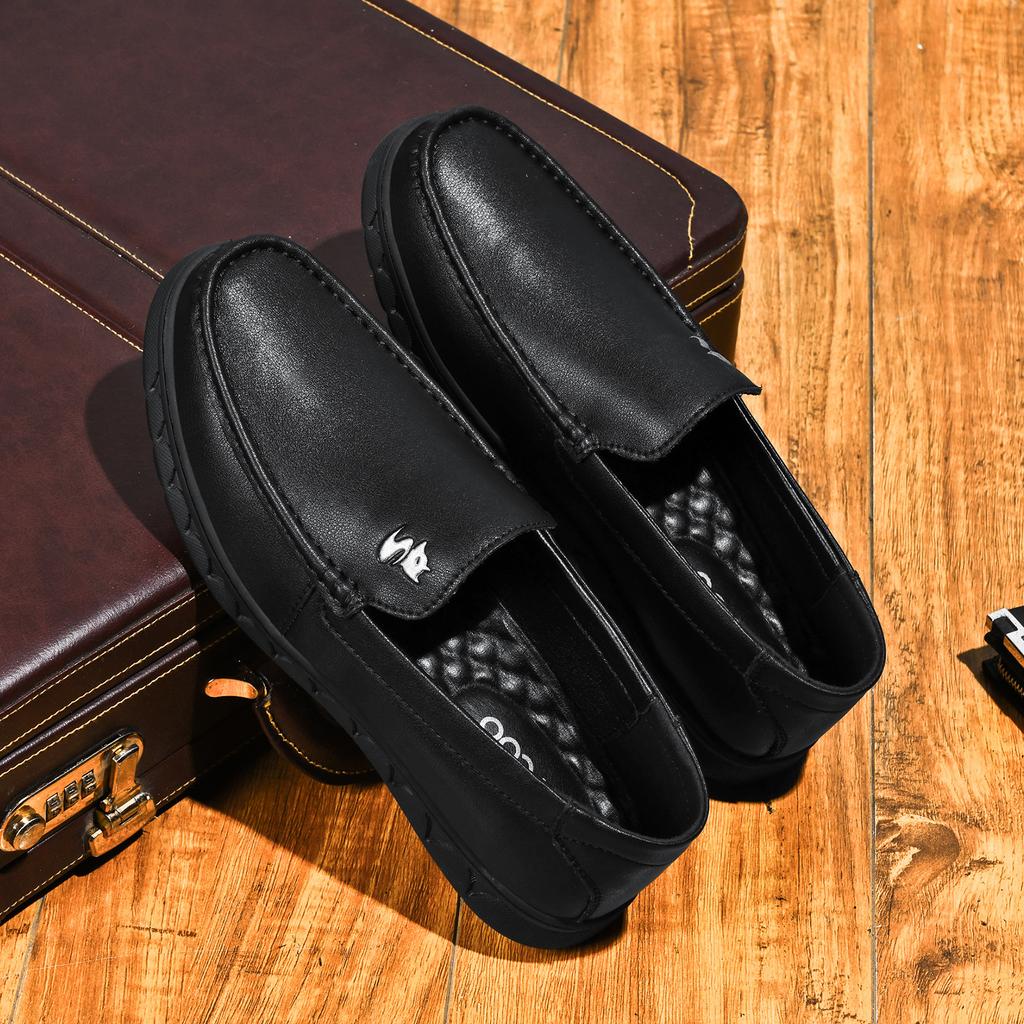 Genuine leather cowhide autumn and winter casual men's shoes Doudou shoes men's trendy shoes comfortable lazy shoes driving shoes