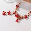Exquisite Flower Pendant Necklace Genteel Temperament Women Jewelry Set  Dating