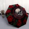 Day of the Dead Skull & Roses Circular  PrintUmbrella, Portable 3-Fold Compact Umbrella,Christmas Gift ES582