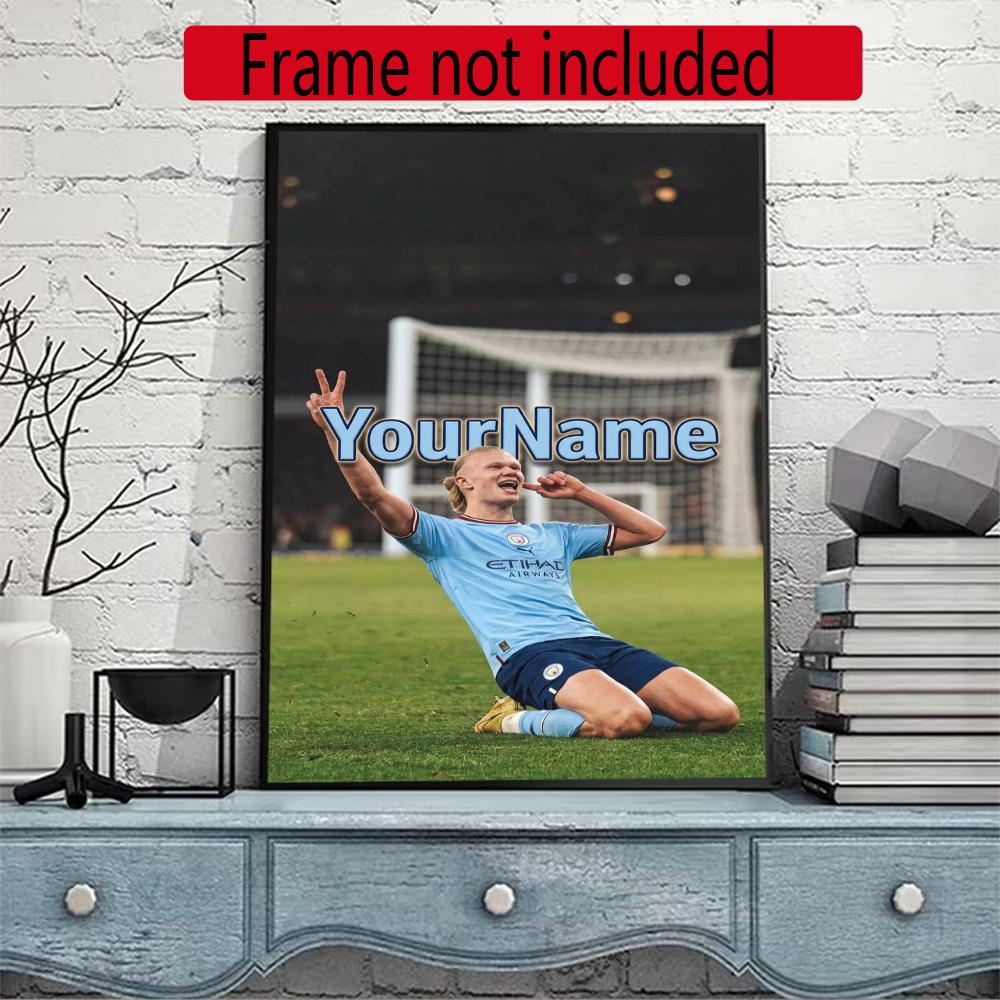 Haaland Customize Your Name Diamond Painting Round Diamond Diy Frameless Holiday Artwork Suitable For Home Office Wall Decoration