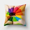 Nordic colorful rainbow geometric printing pattern polyester cushion cover for home living room sofa decorative pillowcase