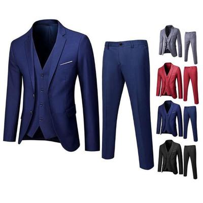 1 Set Herren Anzug Set Weste Mantel Hose Formal Business Büro Meeting