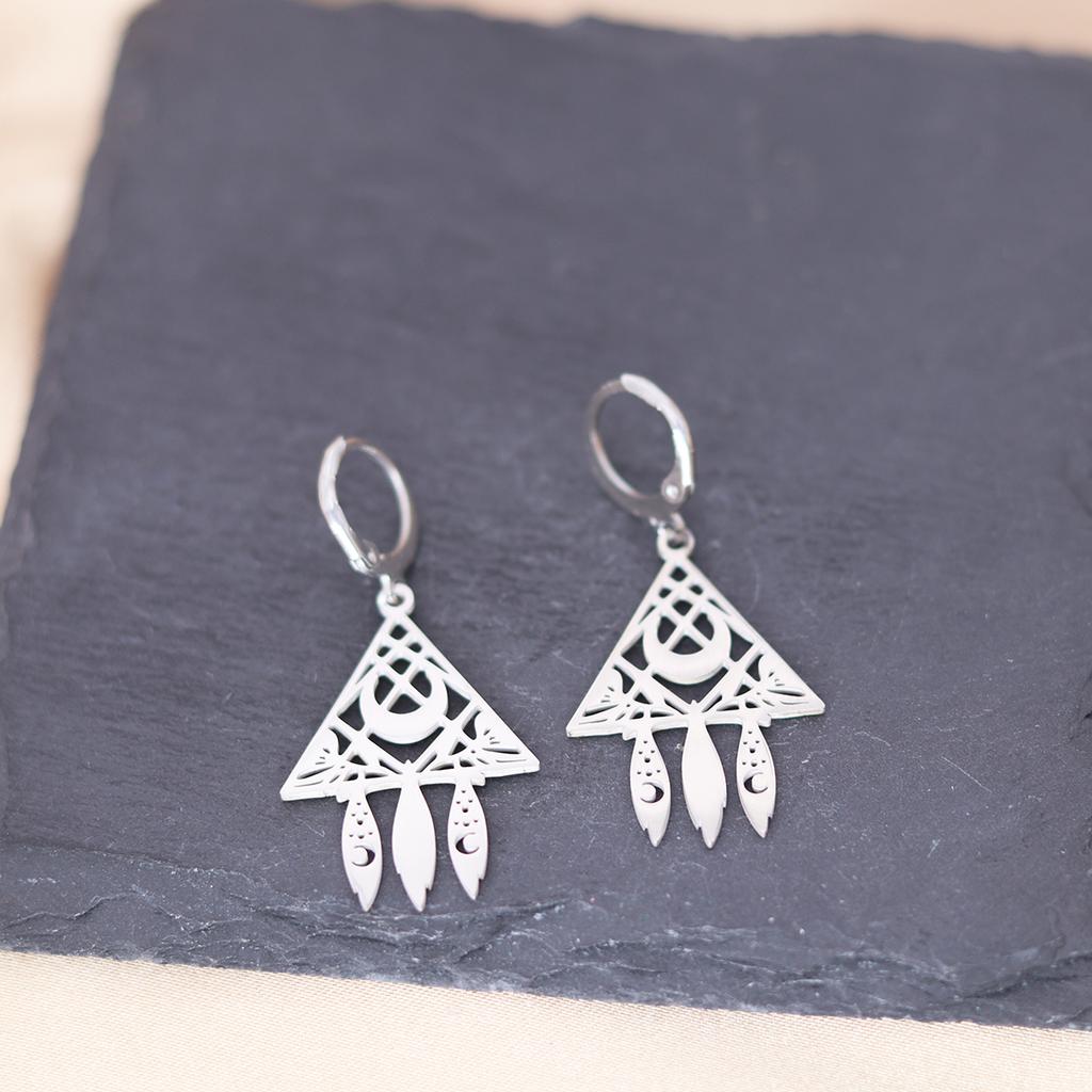 Kinitial Stainless Steel Gate To The Sky Raindrop Cloud Galaxy Solar System Ufo Ghost Earrings For Women Trendy Piercing Jewelry