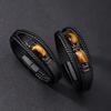 Multi Layer Leather Cord Tiger Eye Stone Bracelet Magnetic Clasp Men's Jewelry