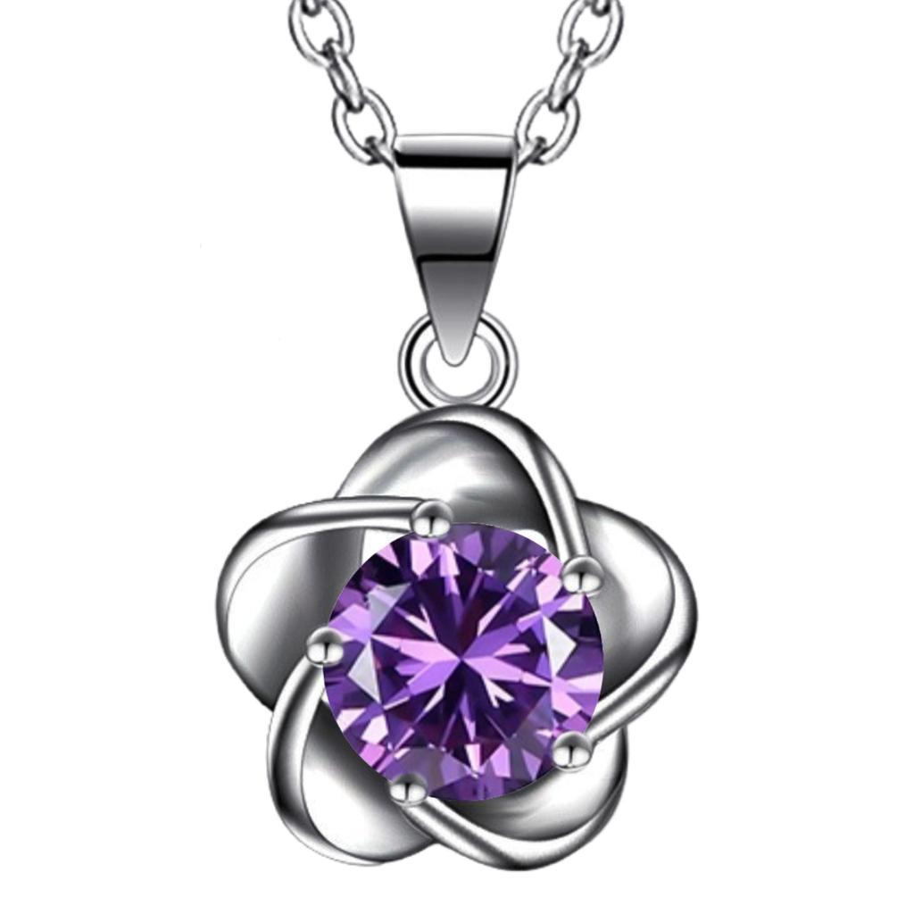 Ασημένιο Κολιέ Κρεμαστό Κοσμήματα Κορεάτικα Κοσμήματα Απλότητα Βερμικουλίτης Άνθινο Δαμάσκηνο Κρεμαστό Γυναικεία Άνθη που Ανθίζουν