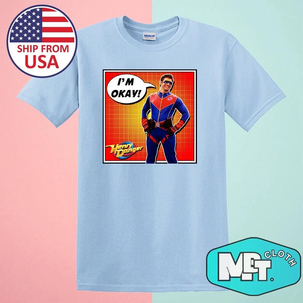 Captain Man I m Okay Henry Danger Men s Light Blue Size S-5XL L