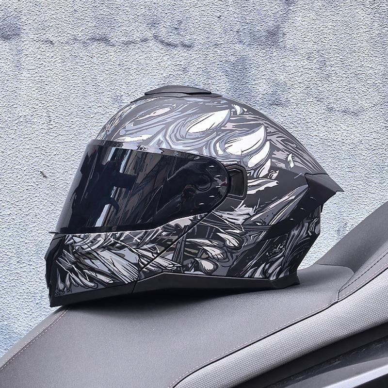 Motorcycle Helmet Men's and Women's Face-off Helmet Summer Locomotive Full Helmet Universal Safety In All Seasons