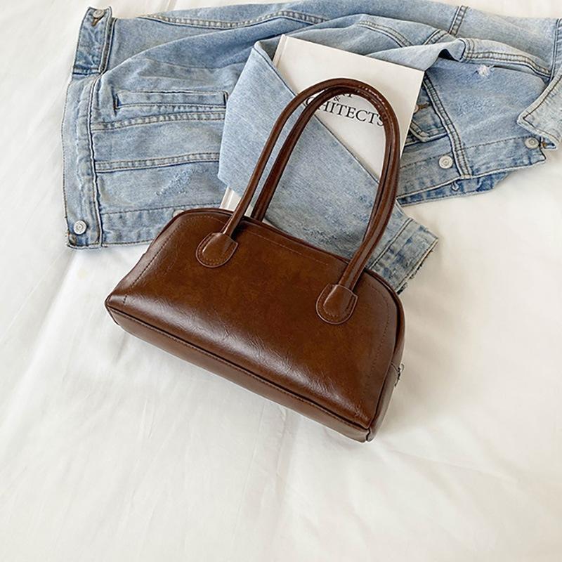 Retro Shoulder-strap Underarm Bag for Ladies, Hand-held Boston Bag