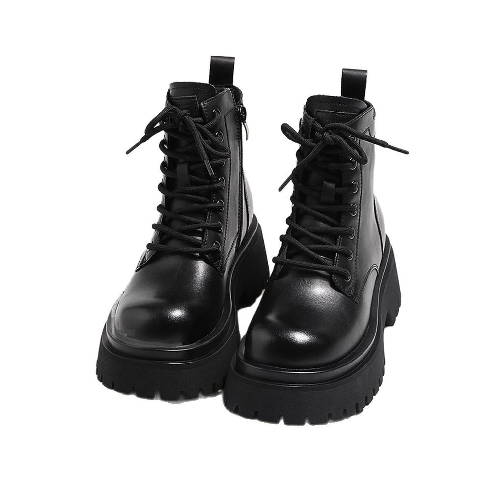 Leather CM platform mesh Martin boots women's new British style single boots autumn and winter short boots popular snow boots