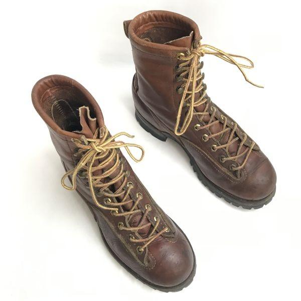 Vintage logger boots 26 brown USA 70s-80s?(USED)