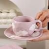 Coffee Mugs Set with Saucer Cute Cloud In The Sky  Cup Gifts for Women for Birthday Tea 320ML Ceramic Cup