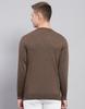 MONTE CARLO Mens Solid Brown V Neck Full Sleeve Pullover