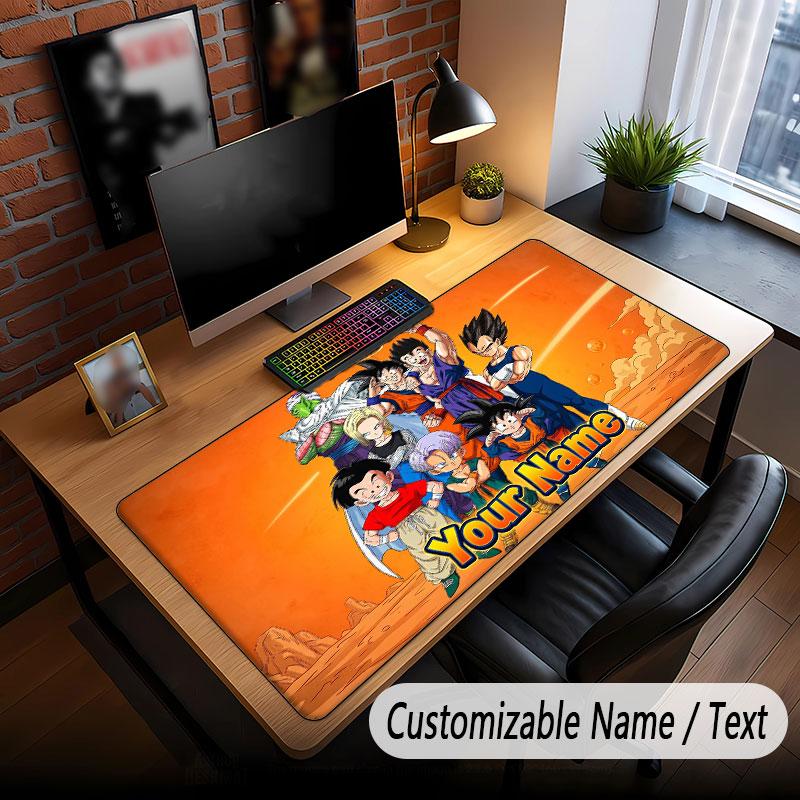 Custom Name Extended Mouse Pad,Dragon Ball Gaming Desk Mat For Home Office Desktop Decor